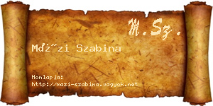 Mázi Szabina névjegykártya